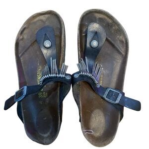 Birkenstock Gizeh Fringe Sandals, Size 39=8-8.5